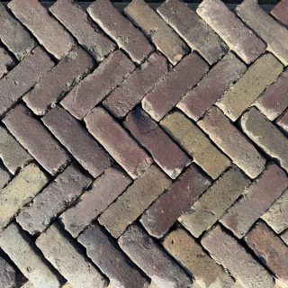 Oud gebakken dikformaat rood paars geel (DF032)