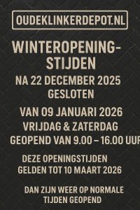 Winteropeningstijden van Oudeklinkerdepot.nl